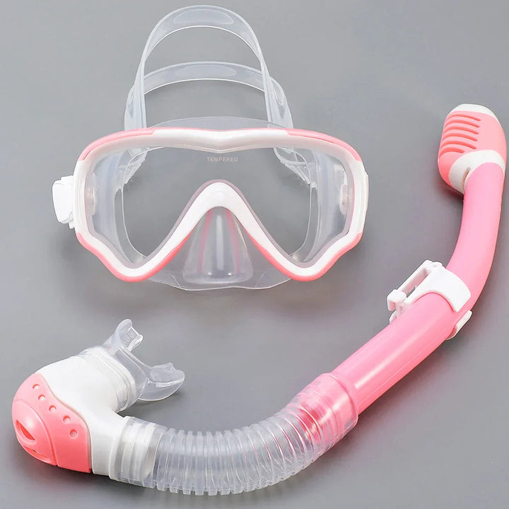 BowLift | AquaJuni Kids Diving Mask with Snorkel | Anti-Fog & Leak-Proof | Tempered Glass & Silicone | For Boys & Girls 7–15 Years