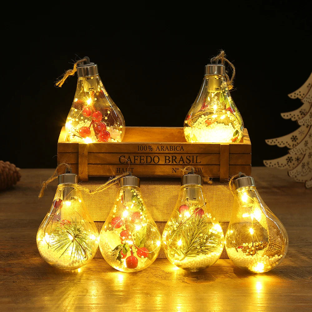 BowLift | Lunivera | LED Deco Light | Transparent with Leaf Globe | Warm White Sparkle | For Christmas, Wedding & Party