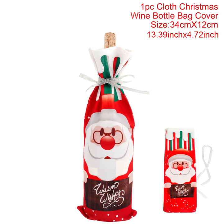 BowLift | Festivora Wine Bottle Cover | Christmas Decoration 2025 | Fabric Cover for Wine & Champagne Bottles | Perfect Gift & Table Decoration for Christmas & New Year 2026