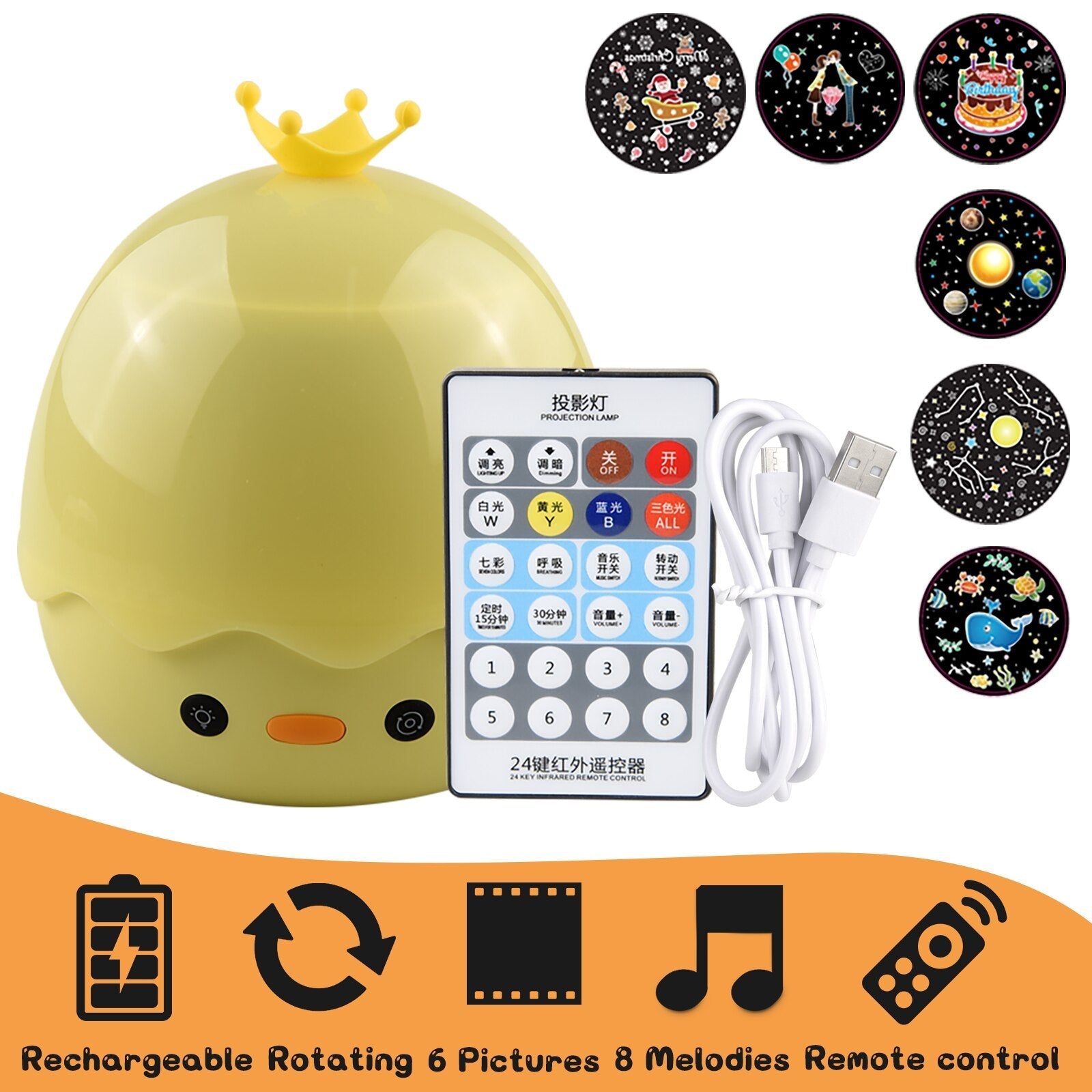 BowLift | Rotating Deer Music Star Projector Night Lamp