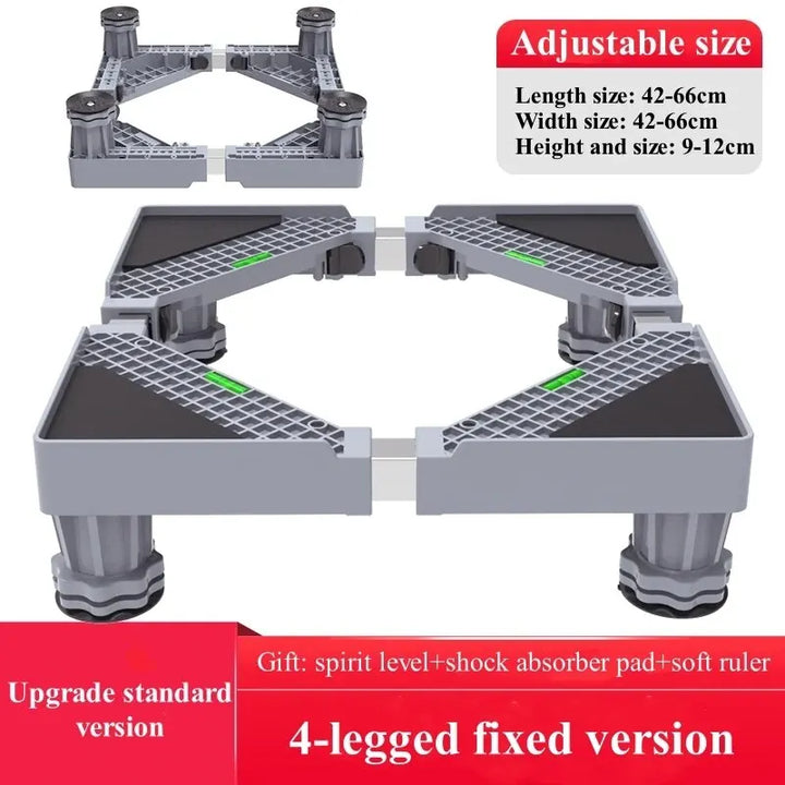 BowLift | Stabilova Adjustable Roll Base for Washing Machine & Refrigerator | With 4 Double Wheels & Shock Absorption | Height Adjustable & Load-Bearing