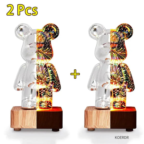 Magical 3D Fireworks Projection Mood Lamp - StarBear | Bowlift