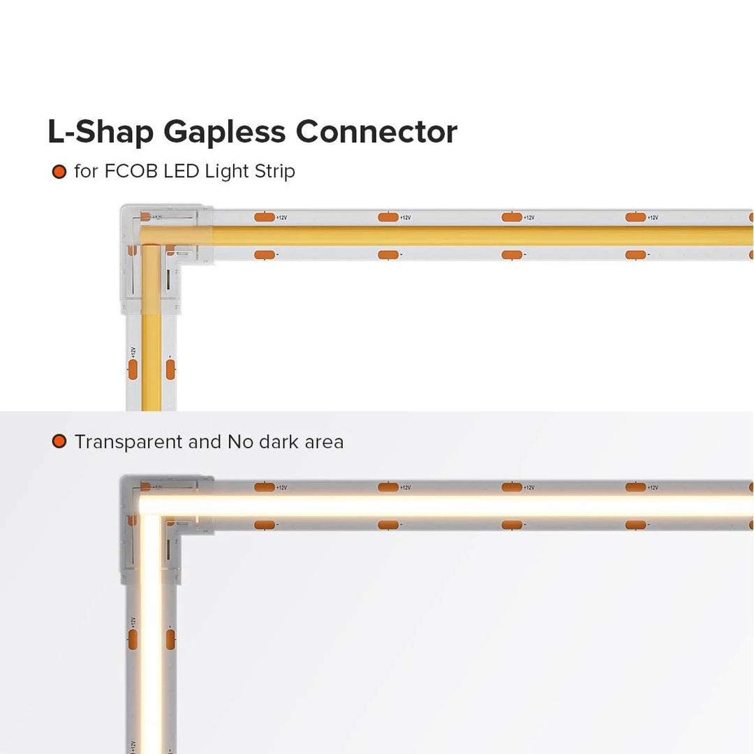 BowLift | L Shaped Transparent LED Strip Connector