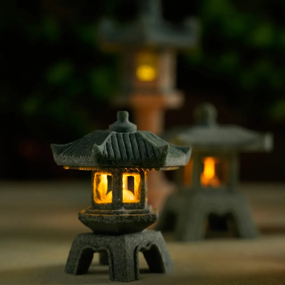 BowLift | SereniStone Mini-Pagoda | Sandstone Decor | For Garden & Bonsai | Zen Flair