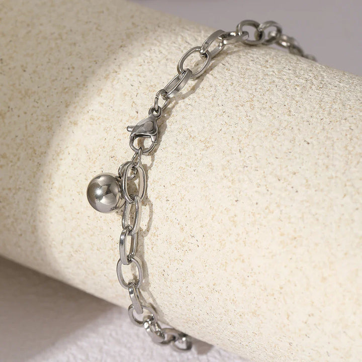 BowLift | Chunky Paperclip Tassel Ball Bracelet