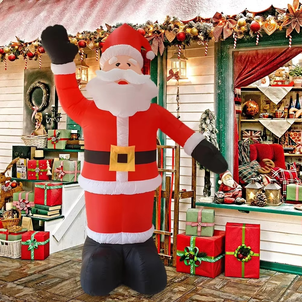 BowLift | Giant 6ft Inflatable Santa Claus with LED Light for Christmas and Holiday Yard Decor