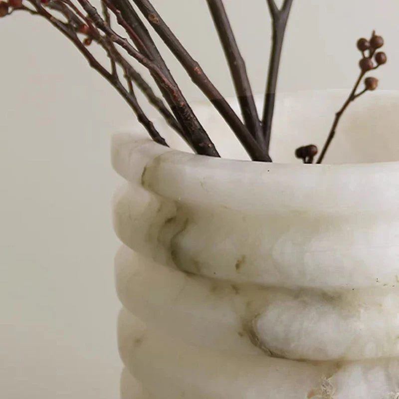 White Onyx Flower Vase Bowlift