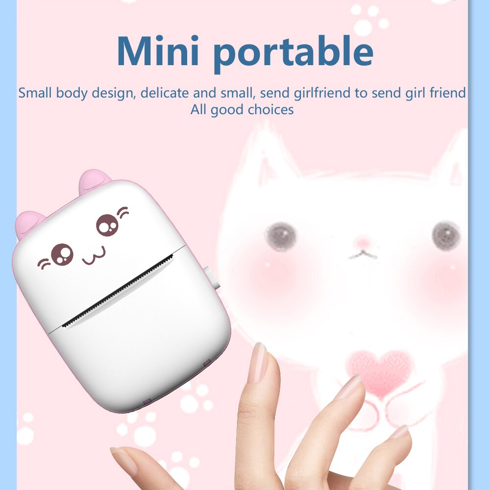 Mini Cat Thermal Bowliftuetooth Label Printer | Bowlift