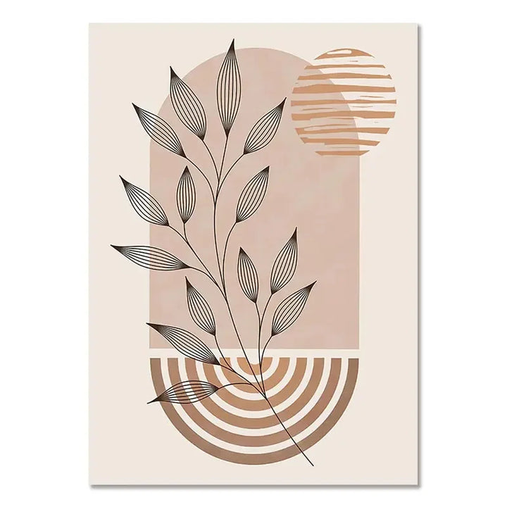 Minimalist Terracotta Sun Abstract Wall Art Fine Art Canvas Prints Modern Pictures For Living Room Bedroom Gallery Wall Art Decor | Bowlift