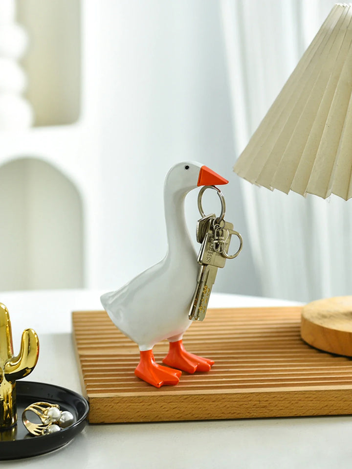 BowLift | Decorative Figure GooseMag | Magnetic Goose Key Holder | Resin Sculpture & Organizer