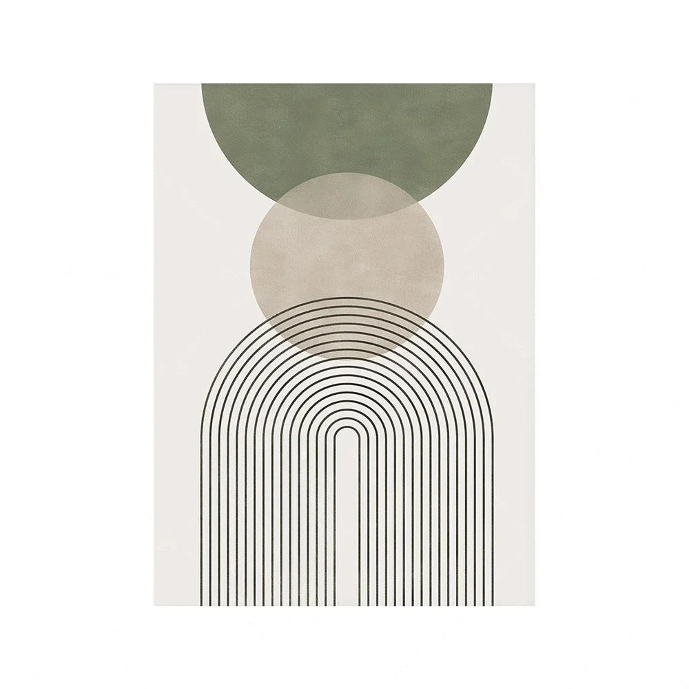Sage Green Beige Minimalist Abstract Botanical Wall Art Fine Art Canvas Prints Pictures For Living Room Dining Room Nordic Home Decor | Bowlift