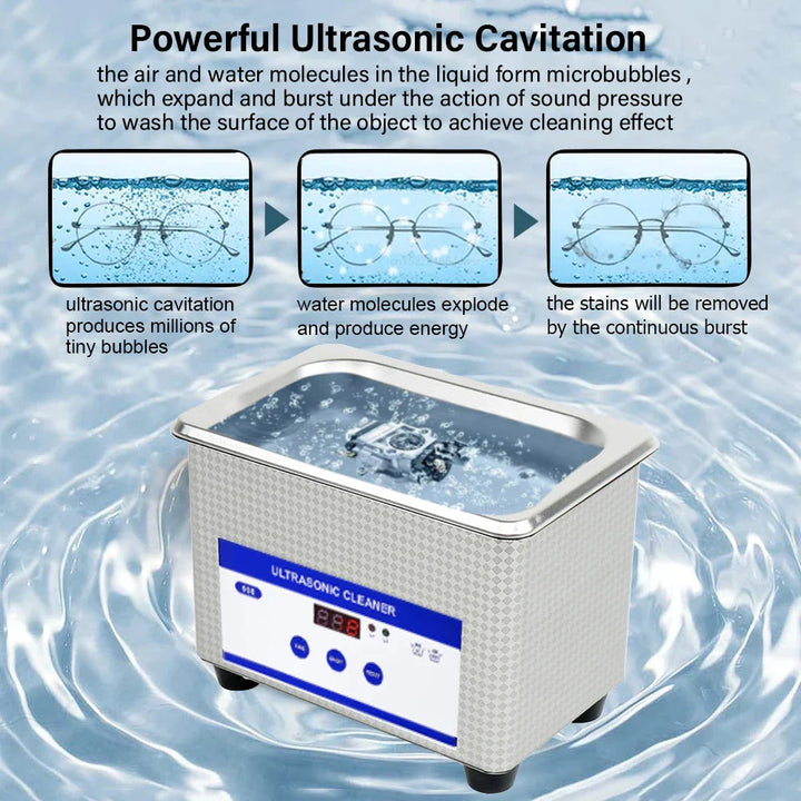 BowLift | Ultrasonic Glasses Cleaner 40kHz Stainless Steel Jewellery Cleaning Machine – ClearWave