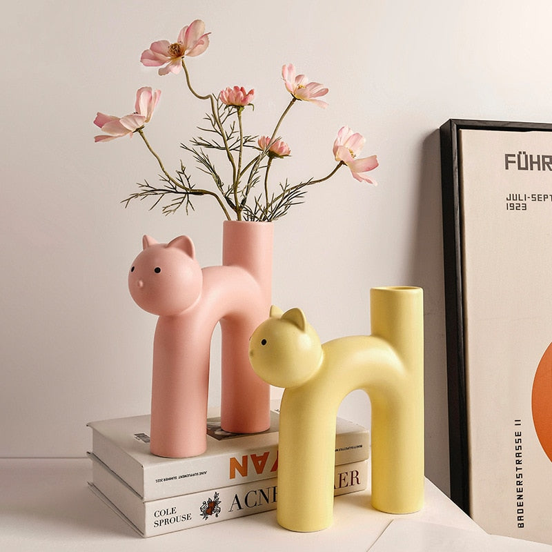 Ceramic Cat Vase | Bowlift