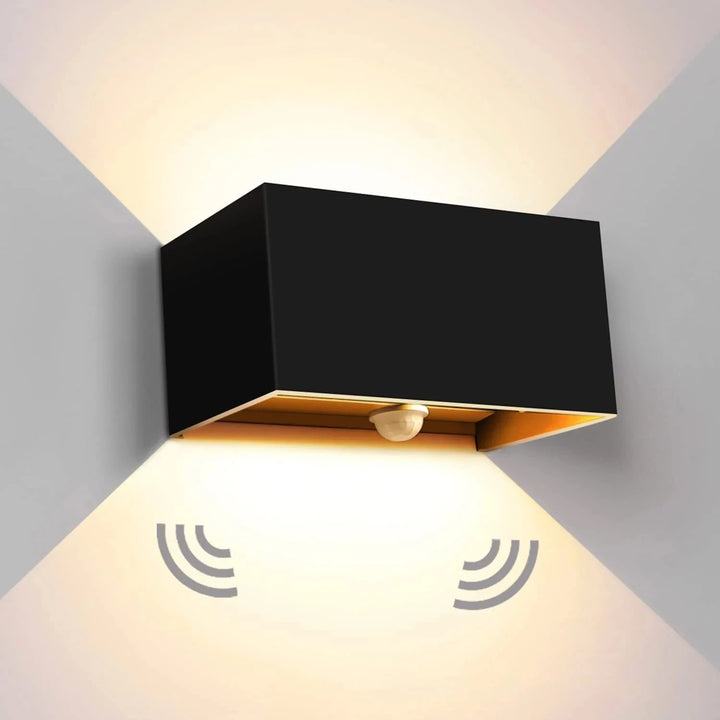 BowLift | SensoLux LED Wall Light | LED Outdoor Wall Light 24W | With Motion Sensor | IP65 Waterproof | Adjustable Spotlight in Black/White