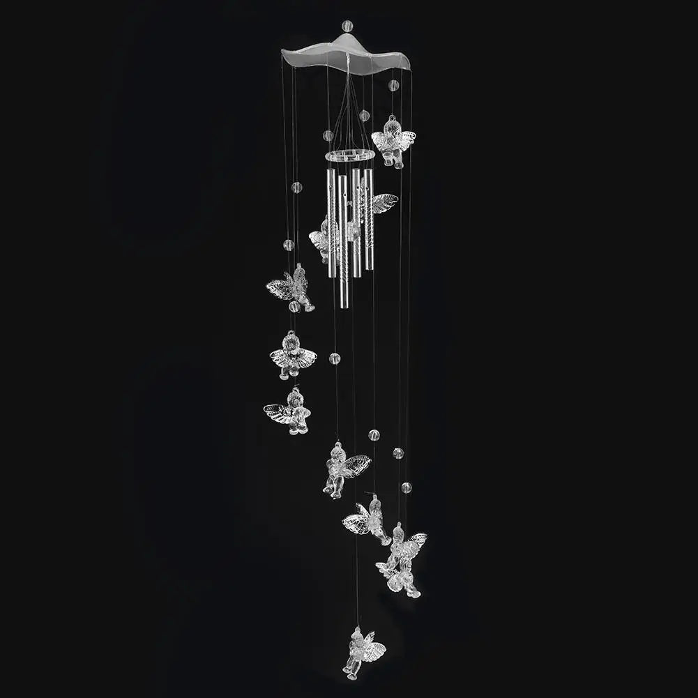 BowLift | Klangverve Wind Chime "Air Kiss" | Romantic Sound Games with Butterfly & Bell | 55 cm Metal Decor for Garden, Balcony & Window
