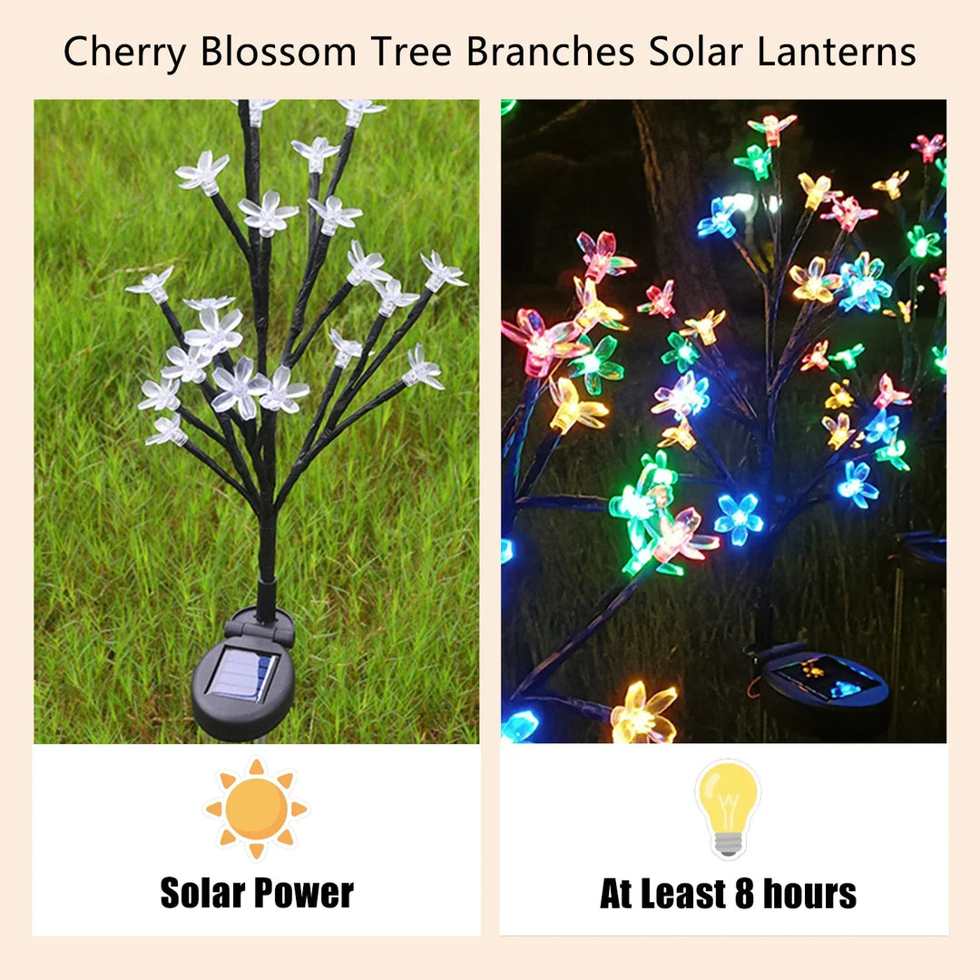 Sakura Tree Solar Flower Pathway Outdoor Lights | Bowlift