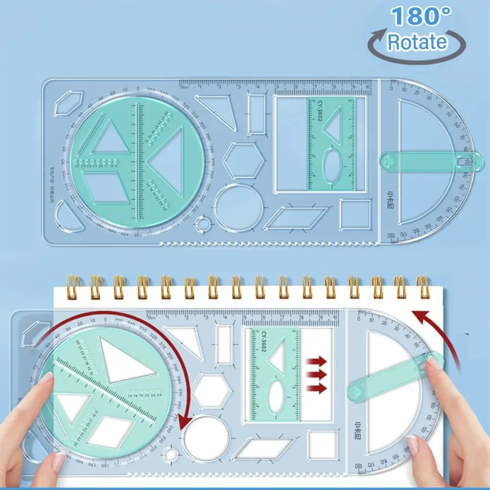 Math Genius Multi-Angle Drawing Precision Ruler | Bowlift