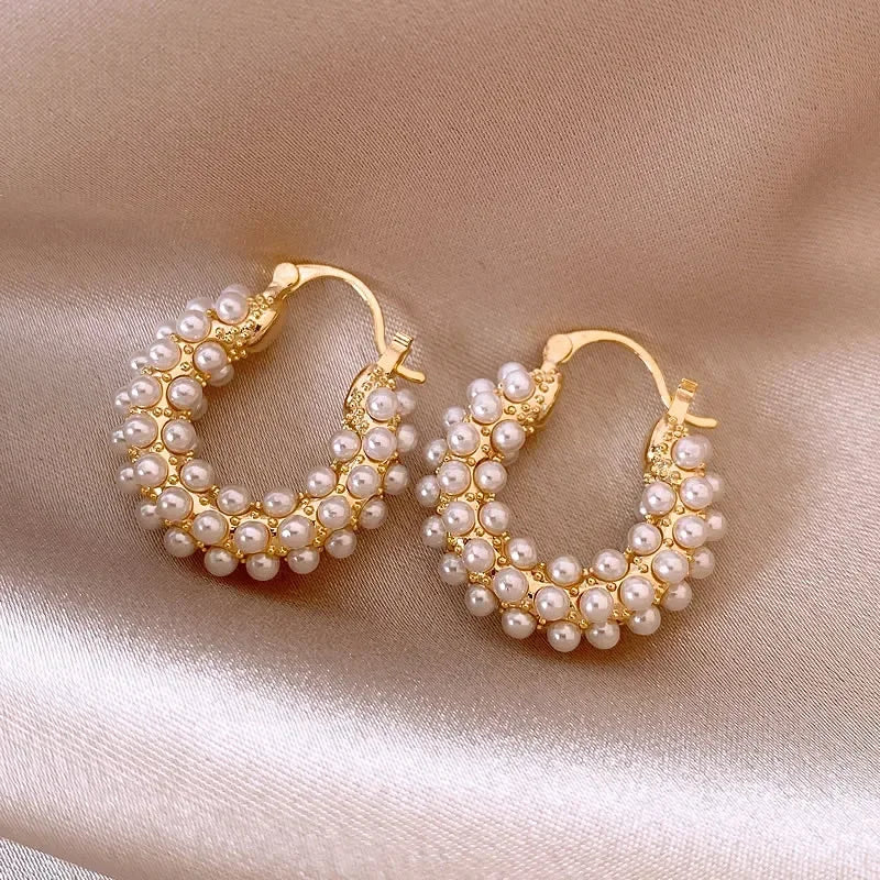 BowLift | Bold Pearl Accented Hoop Earrings