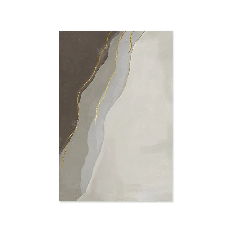 Modern Geomorphic Abstract Wall Art Fine Art Gray Beige Brown Canvas Prints Pictures For Living Room Contemporary Home Interior Decor | Bowlift