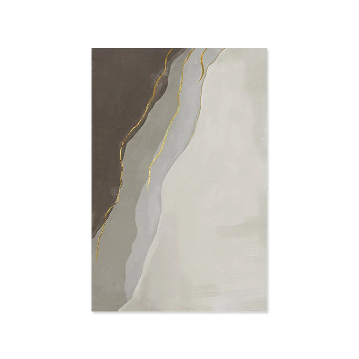 Modern Geomorphic Abstract Wall Art Fine Art Gray Beige Brown Canvas Prints Pictures For Living Room Contemporary Home Interior Decor | Bowlift