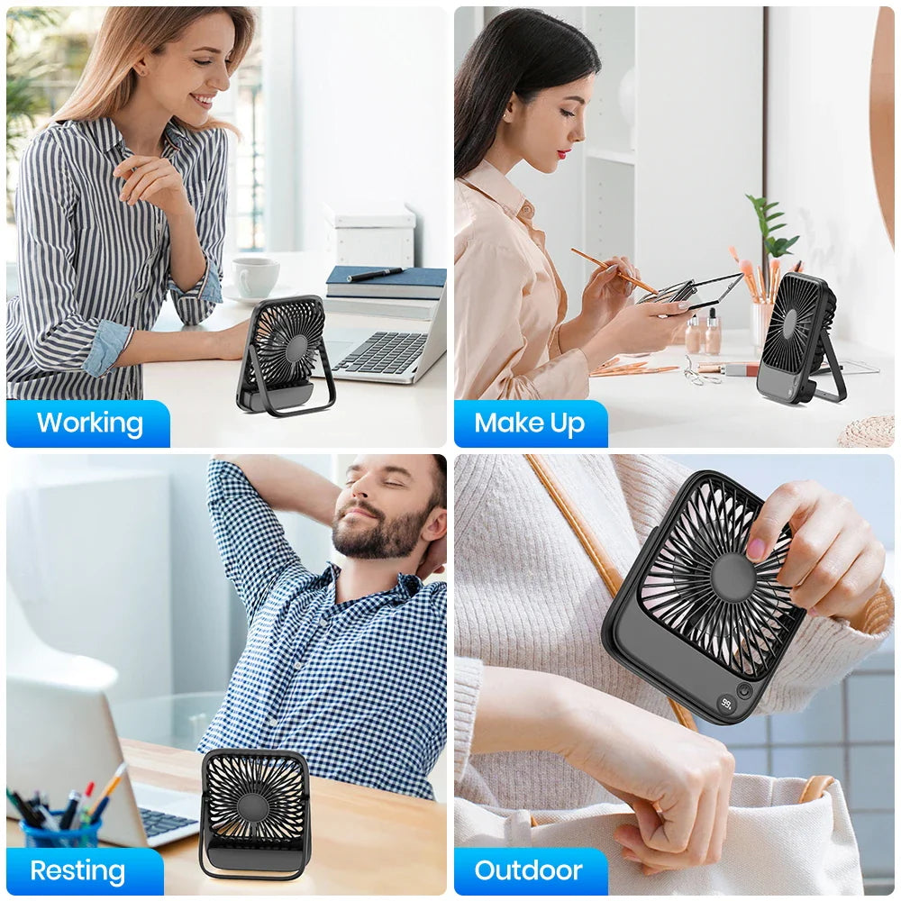 BowLift | MiniVent Power | Table fan with power bank function | 5000mAh battery | 4 speeds & ultra quiet