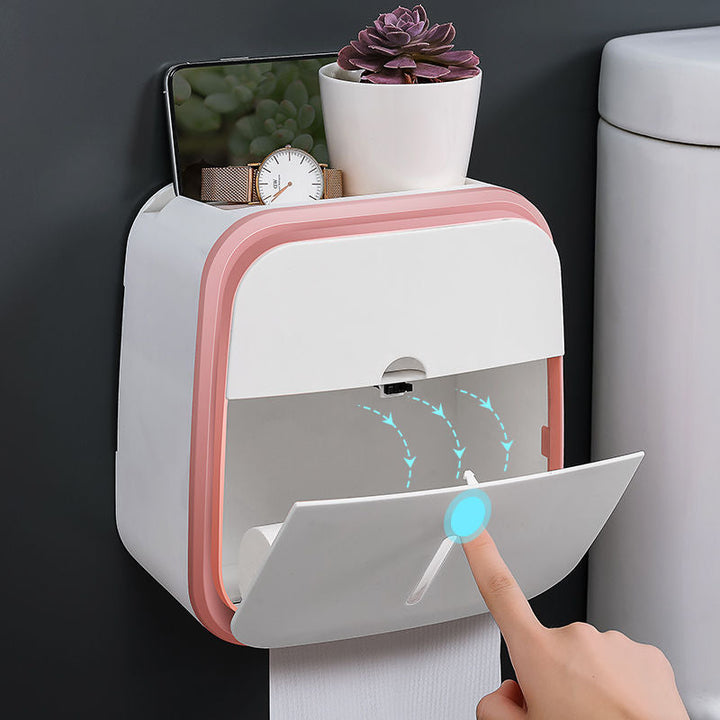 Wall-Mounted Bathroom Organizer Tissue Box Holder | Bowlift