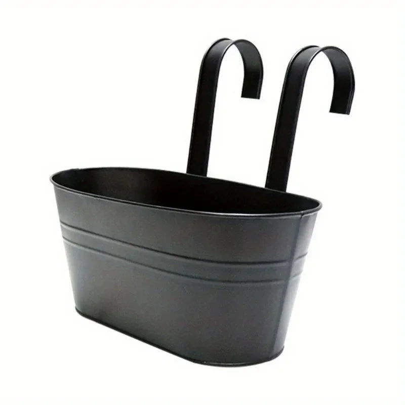 BowLift | Florano Balcony Box | Stainless Steel | With Hooks & Drain | For Balcony & Windowsill