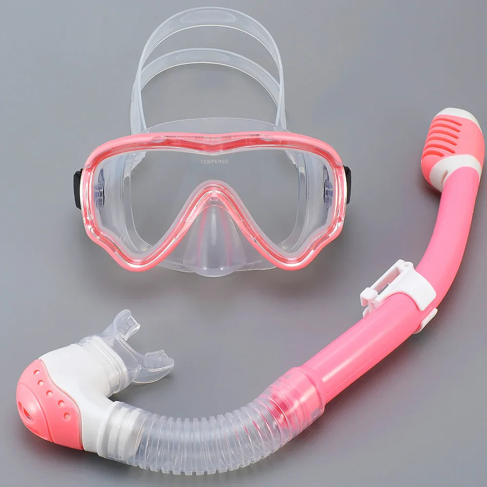 BowLift | AquaJuni Kids Diving Mask with Snorkel | Anti-Fog & Leak-Proof | Tempered Glass & Silicone | For Boys & Girls 7–15 Years