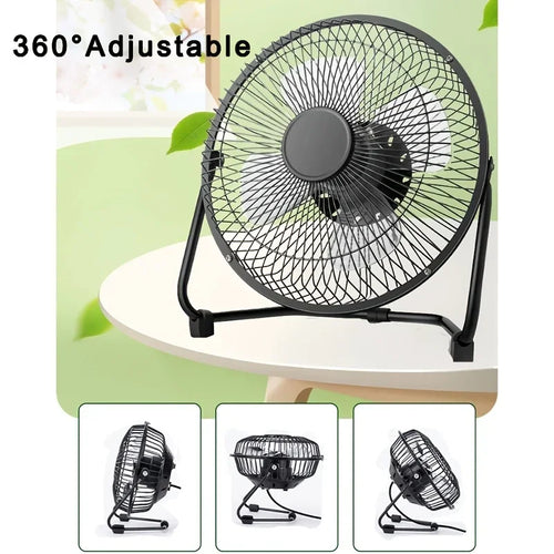 4/6/8 Inch Desktop Portable USB Electric Fan – 2-Speed Adjustable Mini Desk Fan with 4 Blades & 360° Rotation for Strong Airflow | Bowlift