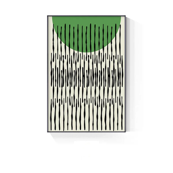 Abstract Green Geometric Line Art Wall Art Fine Art Canvas Prints Pictures For Modern Apartment Living Room Home Office Art Decor | Bowlift