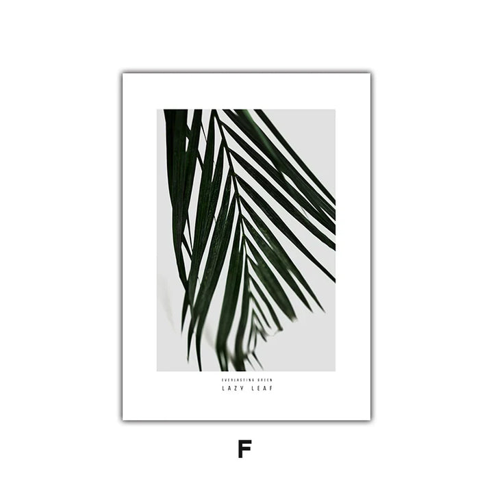 Minimalist Green Leaves Modern Botanical Specimen Wall art Fine Art Canvas Prints Gallery Wall Pictures For Living Room Dining Room Art Decor | Bowlift