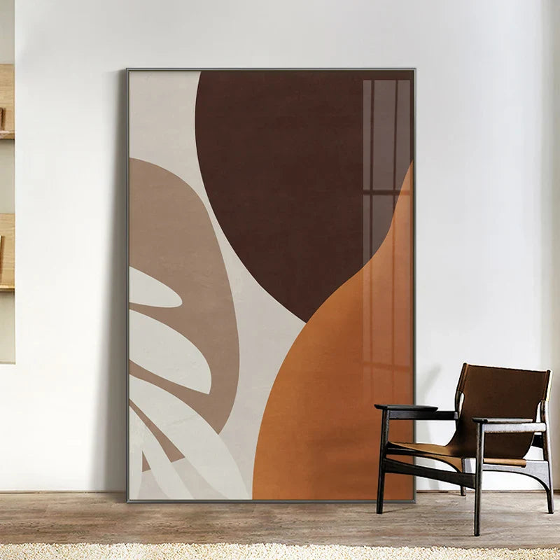 Modern Abstract Earthy Tones Geometric Wall Art Fine Art Canvas Prints Pictures For Living Room Dining Room Contemporary Home Decor | Bowlift