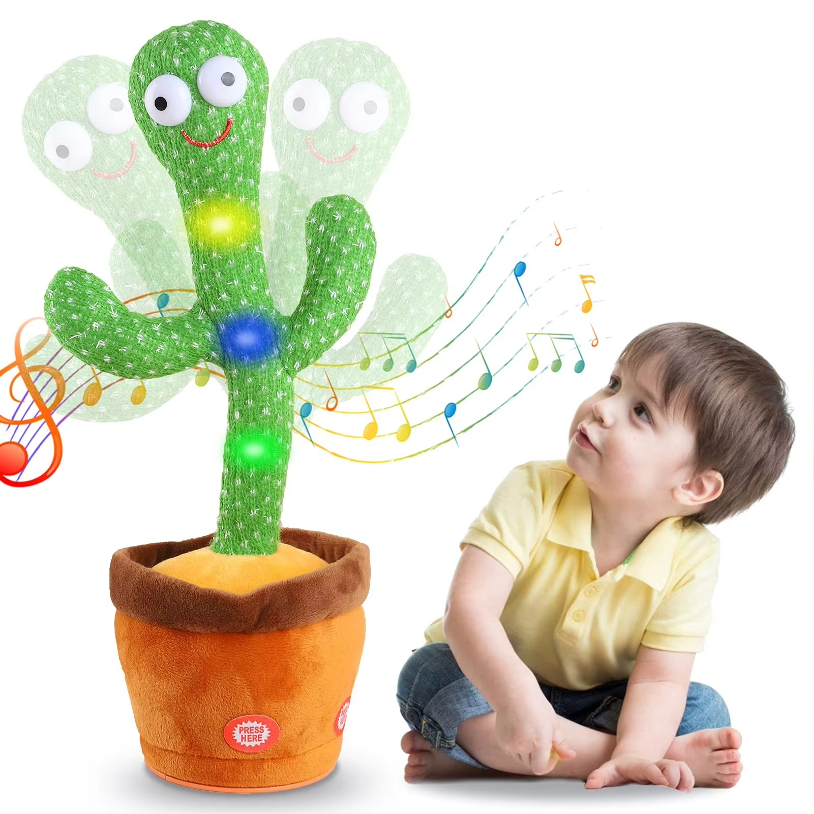 BowLift | Interactive Sing & Dance Cactus Plush Toy with 120 Songs