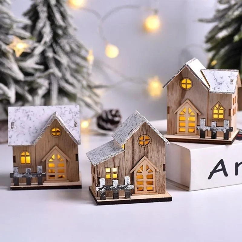 BowLift | Lunawood | LED Wooden House | Glowing Mini Christmas House | Handmade Wooden Decoration | Warm White Light for Christmas & New Year