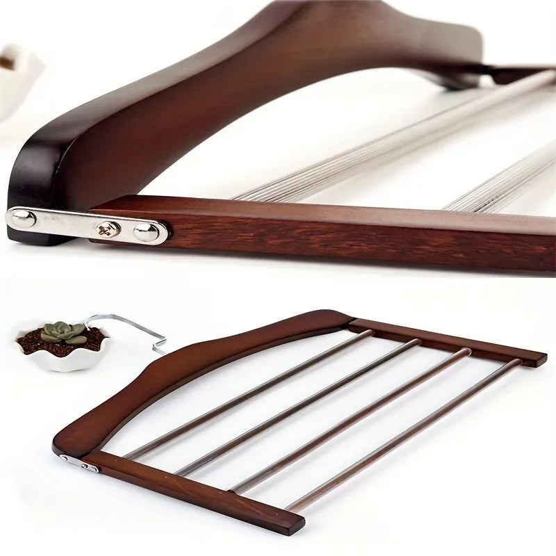 Wooden Clothes Hanger Space Saving with Sturdy Metal Hook | Bowlift