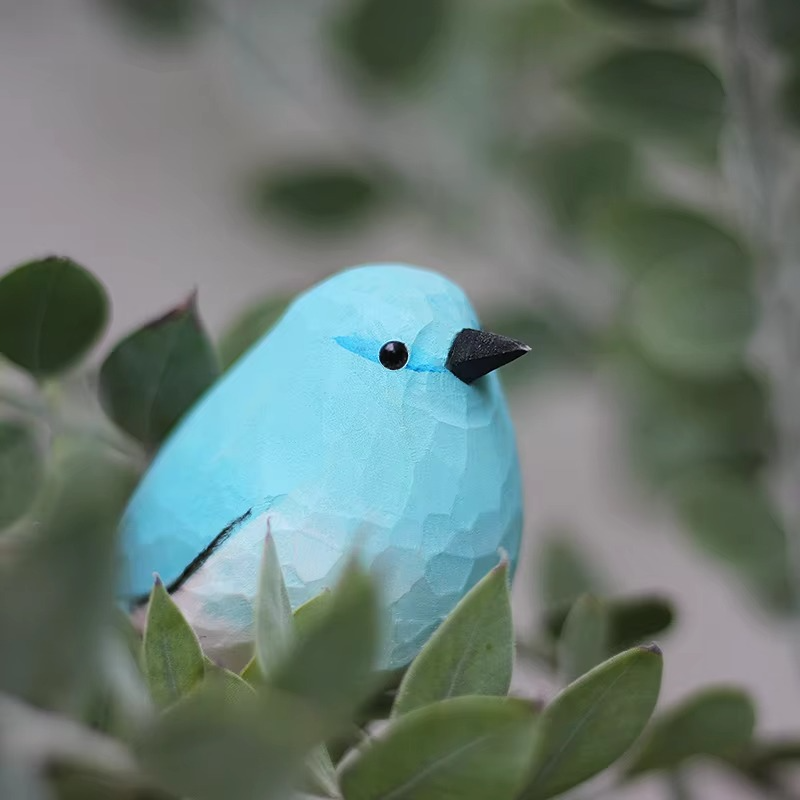 BowLift | Handcrafted Mountain Blue Robin Wood Sculpture