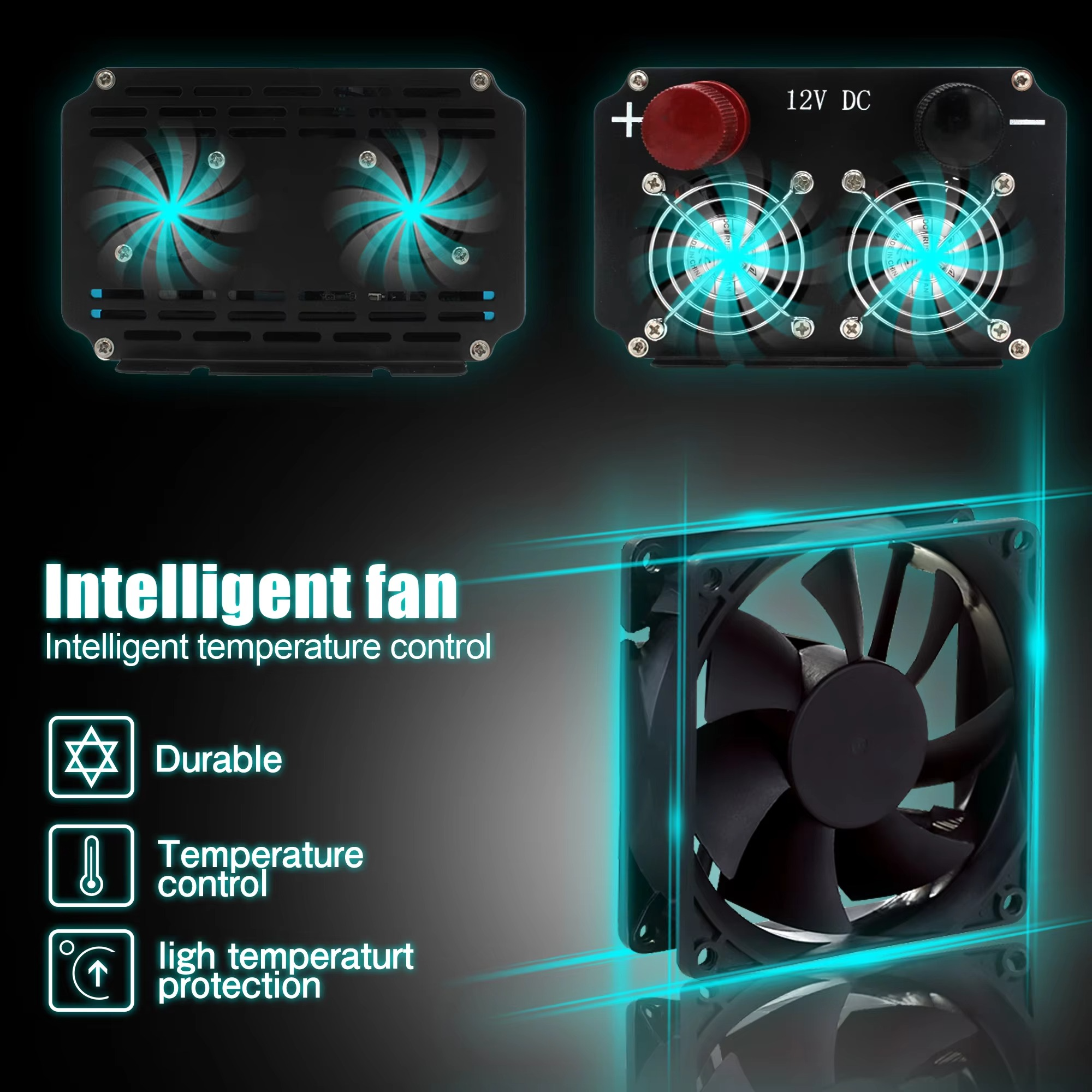 BowLift | 4000W Pure Sine Wave Power Inverter 12V/24V DC to 110V/220V AC Converter for Car and Solar Systems