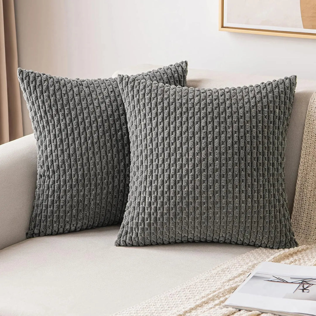 BowLift | Boho Ribbed Corduroy Cushion Cover – Stylish Striped Decorative Pillowcase for Sofa or Bed