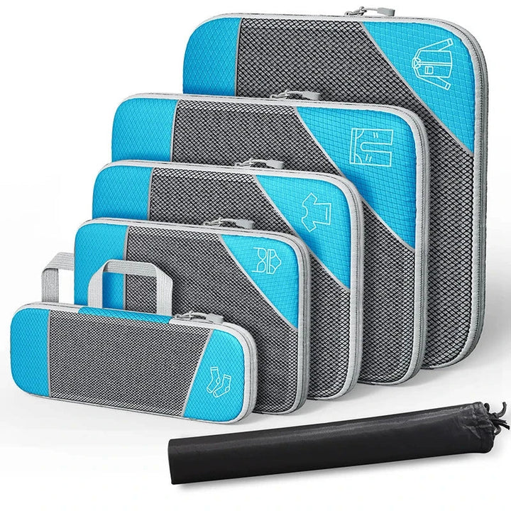 BowLift | PackEase Travel Organizer Set | 6-piece | Compressible Suitcase Bags | Waterproof & Space Saving