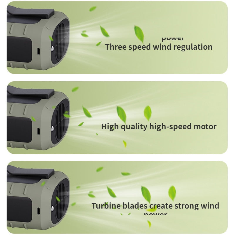 BowLift | Camping Rechargeable Neck Fan Power Bank
