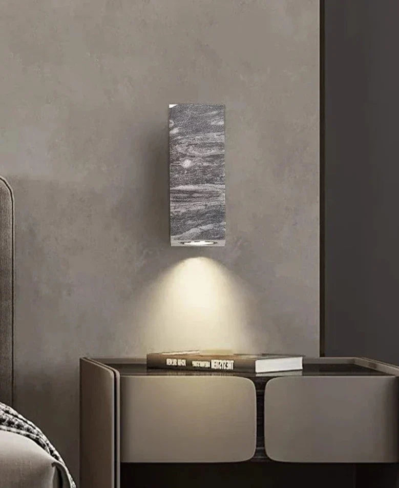 BowLift | ZenBeam – Grey Wabi-Sabi Wall Lamp for Tranquil Ambience