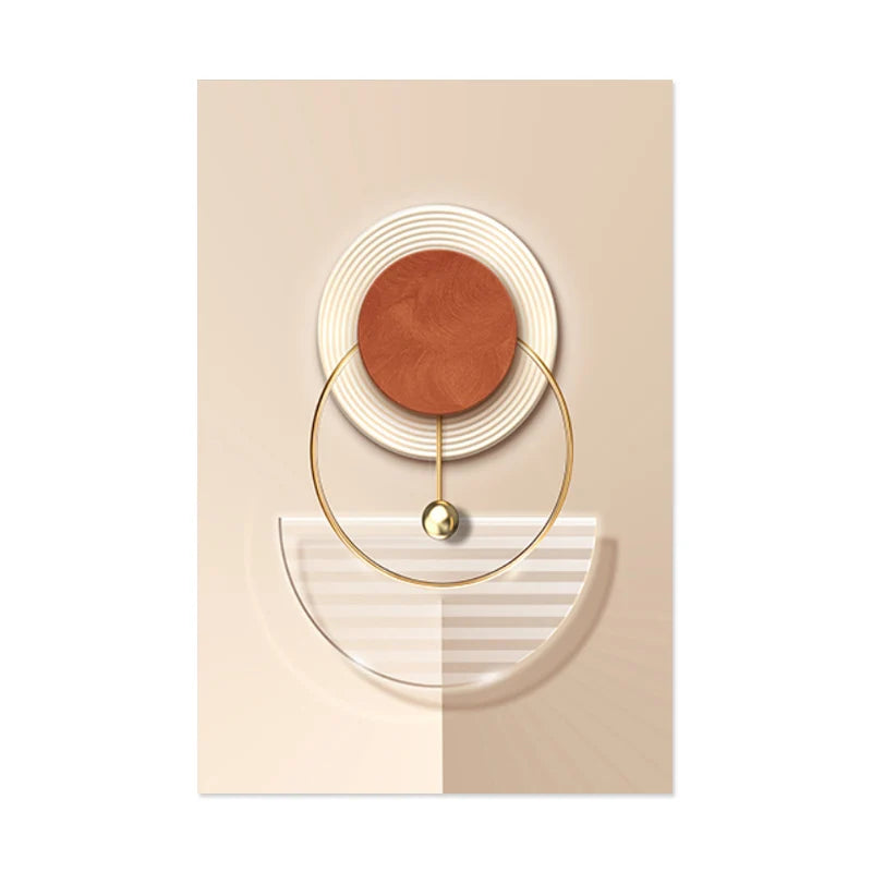 Harmonious Abstract Geometry Modern Aesthetics Wall Art Fine Art Canvas Prints Posters Pictures For Contemporary Apartment Living Room | Bowlift