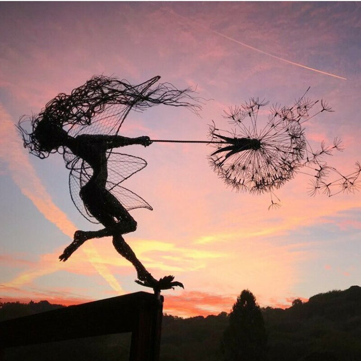 BowLift | Fairy Garden Sculpture | Detailed Metal Decor for Outdoors