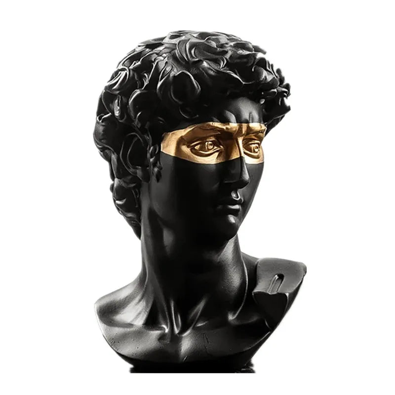 BowLift | Statues for decoration, 15 cm, David, coffee table, home decoration, ornaments, bust of a room made of plaster, white resin, decorative art sculpture