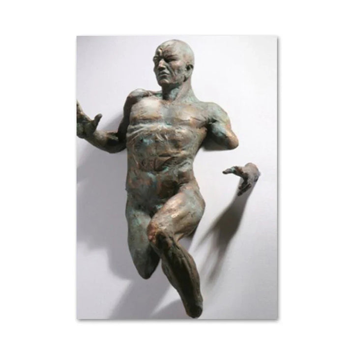 Modern Urban Abstract Iron Statue Wall Art Fine Art Canvas Prints 3d Visualization Figure Art Pictures For Minimalist Apartment Wall Decor | Bowlift