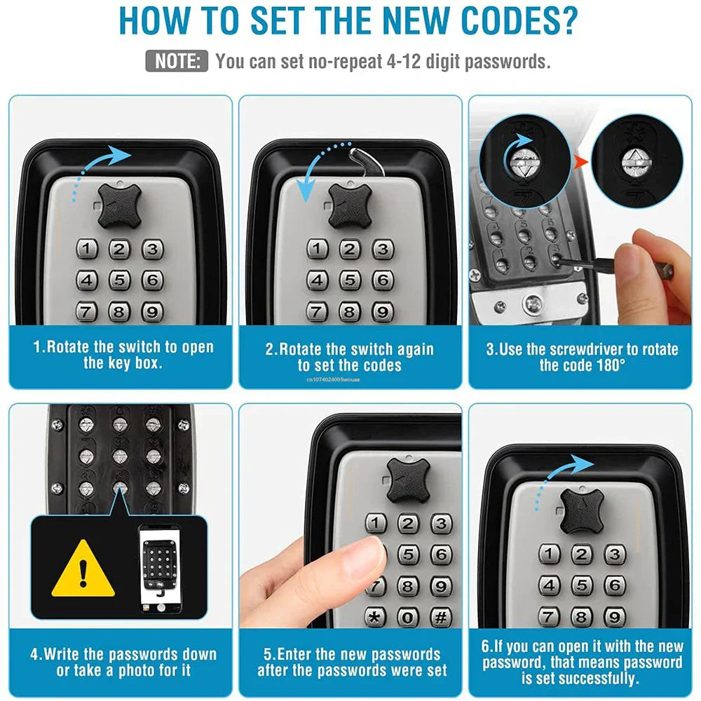 BowLift | Waterproof Wall-Mounted Key Safe Box – Outdoor Lockable Key Storage with Combination Code