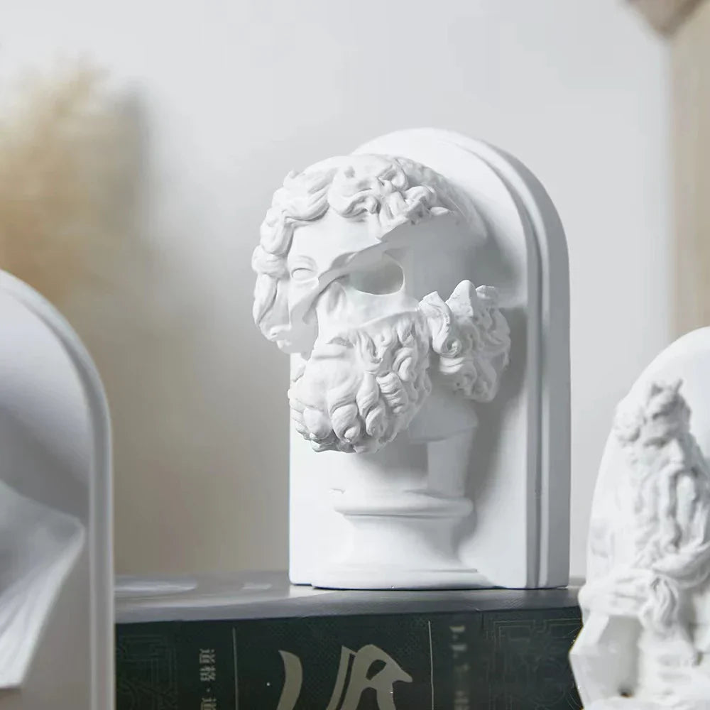 BowLift | Nordic INS Style Character Plaster Statue DIY Painted Sketch Photography Props Table Decorations Home Art Plaster Decoration