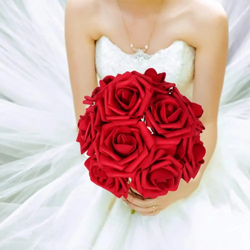 BowLift | Realistic Red Artificial Roses with Stems (Pack of 25/10)