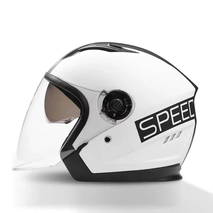 BowLift | Retro 3/4 Open-Face Motorcycle Helmet with Dual Lens – AeroRide
