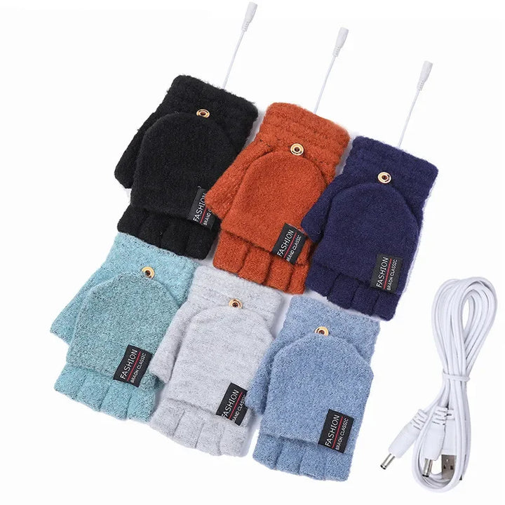 BowLift | ThermoLoom USB heating gloves | 3 heat levels | Soft knit material | Unisex one size